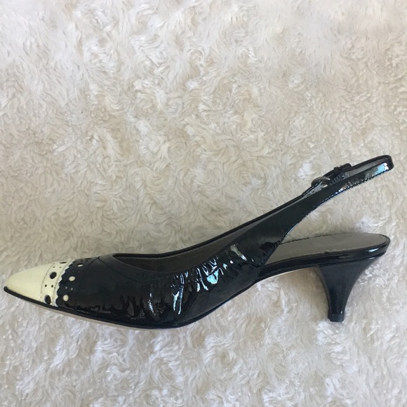 Two tone Kitten heels / Sling backs Wingtip - Picture 3 of 8